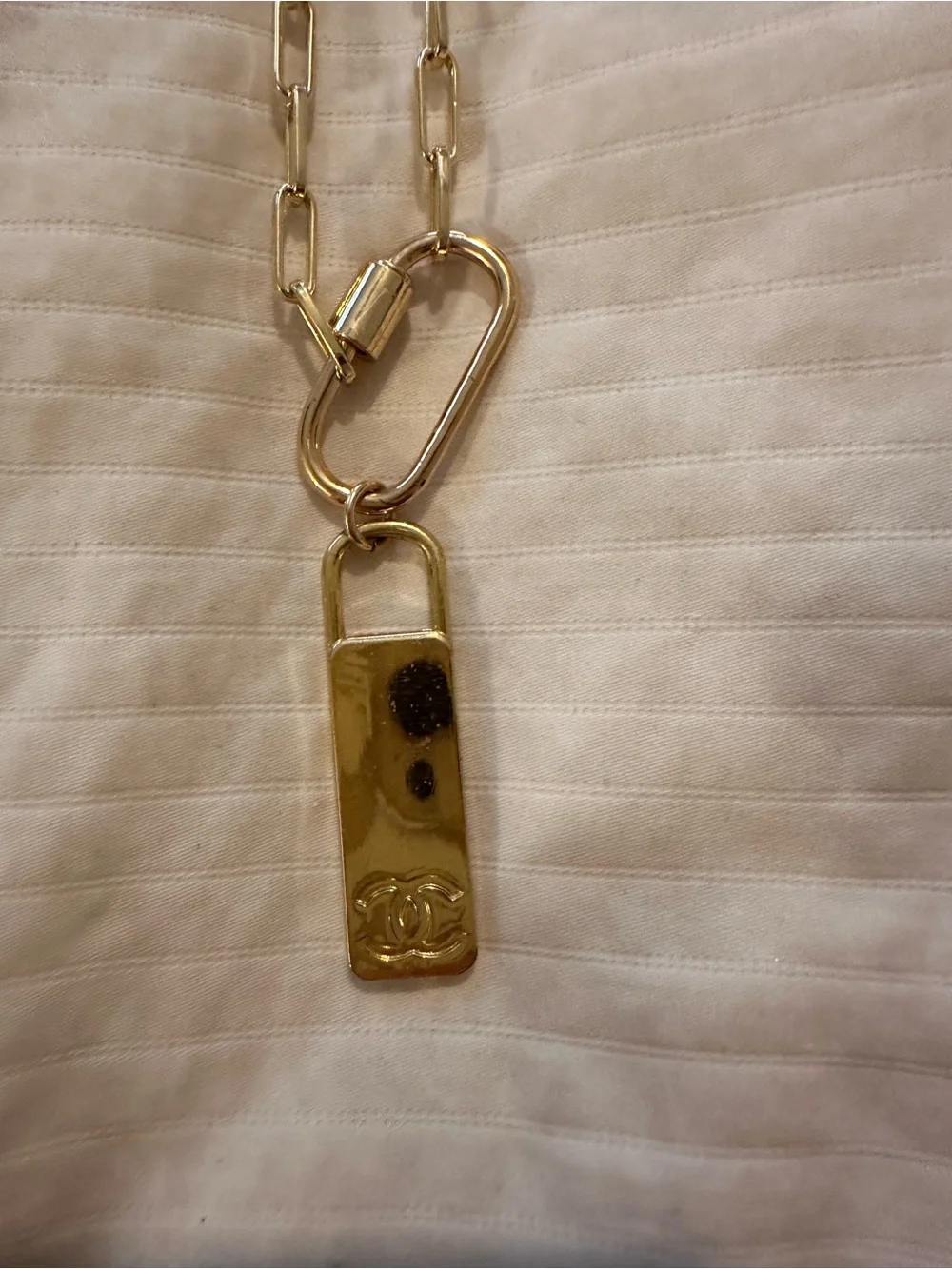 Chanel repurposed zipper pull necklace